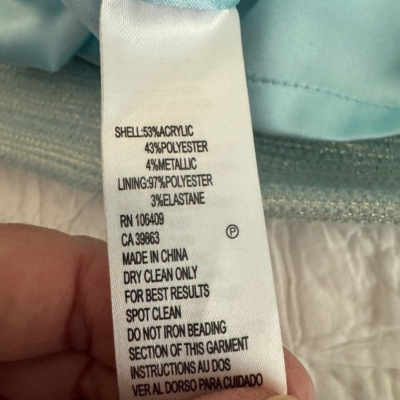 Tahari Arthur S Levine Mint Green Woven Cocktail Sheath Style Dress Size 16 - Picture 12 of 14